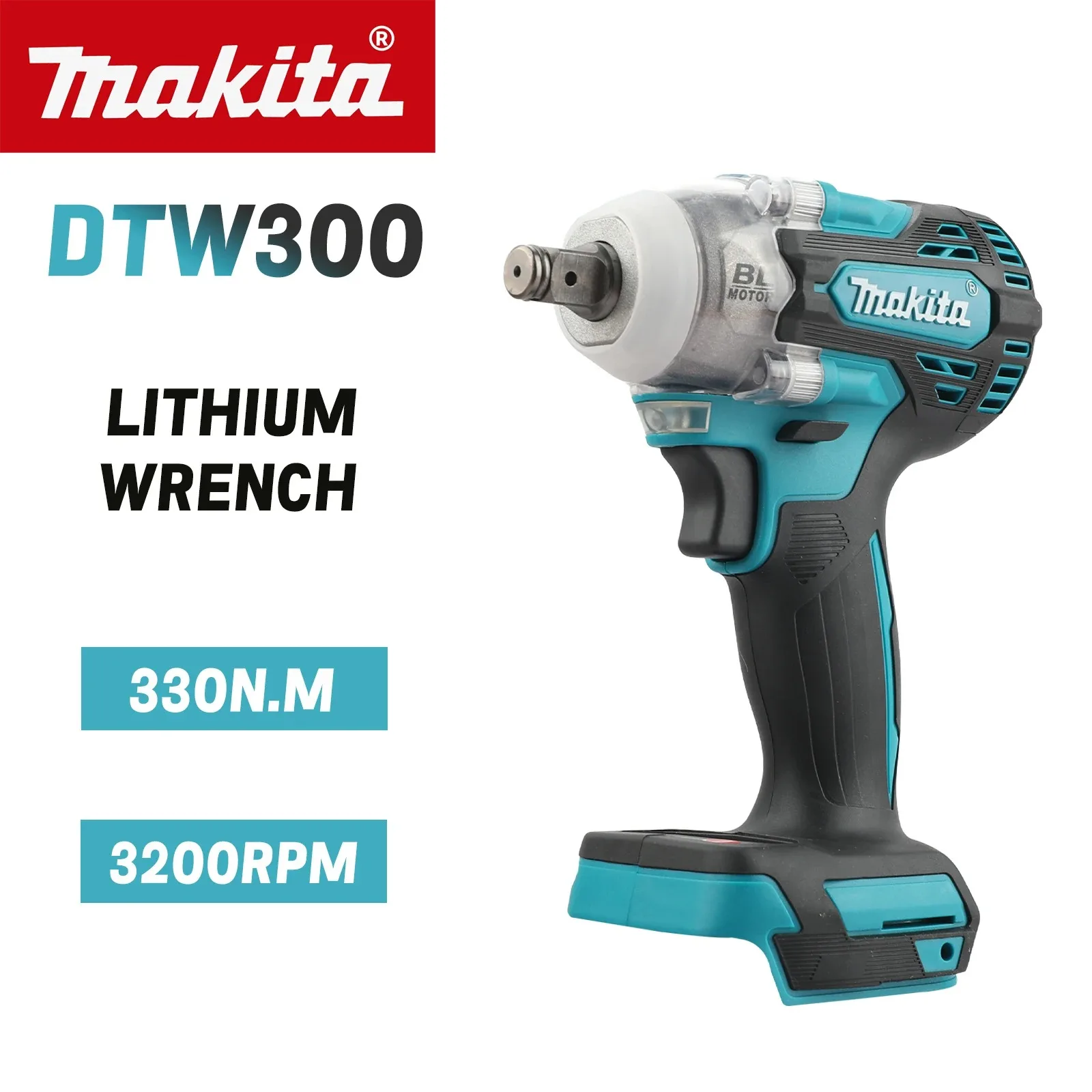 Power Tools Impact Wrench - مفتاح ربط كهربائي ماكيتا DTW300 بدون