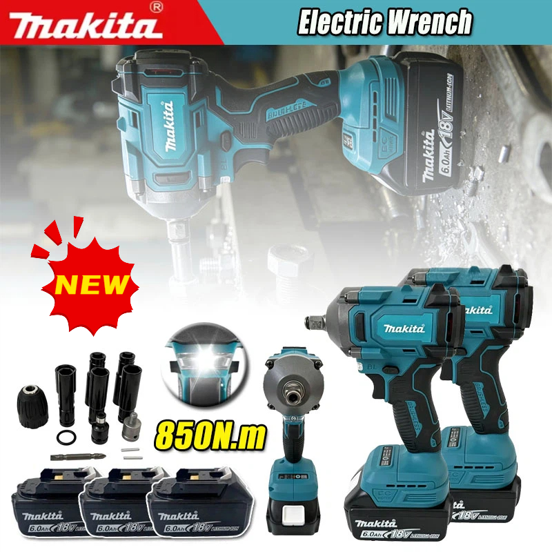 Power Tools Impact Wrench - مفتاح ربط كهربائي لاسلكي بدون فرشاة