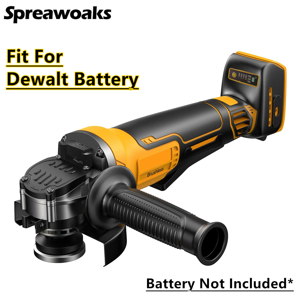 Power Tools Pink - مطحنة بزاوية بدون فرش مع 4