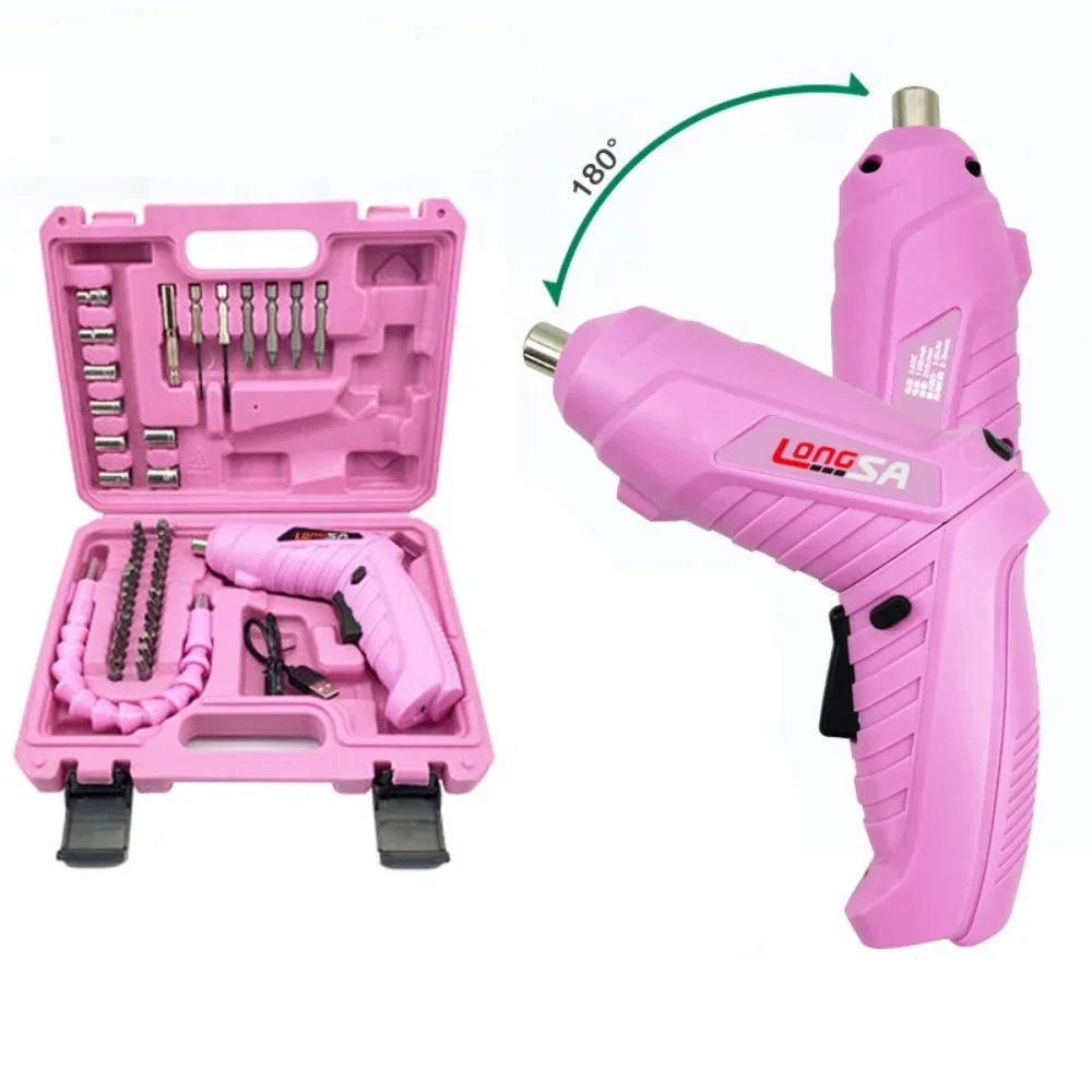 Power Tools Pink - طقم مفك كهربائي وردي بالكامل للنساء