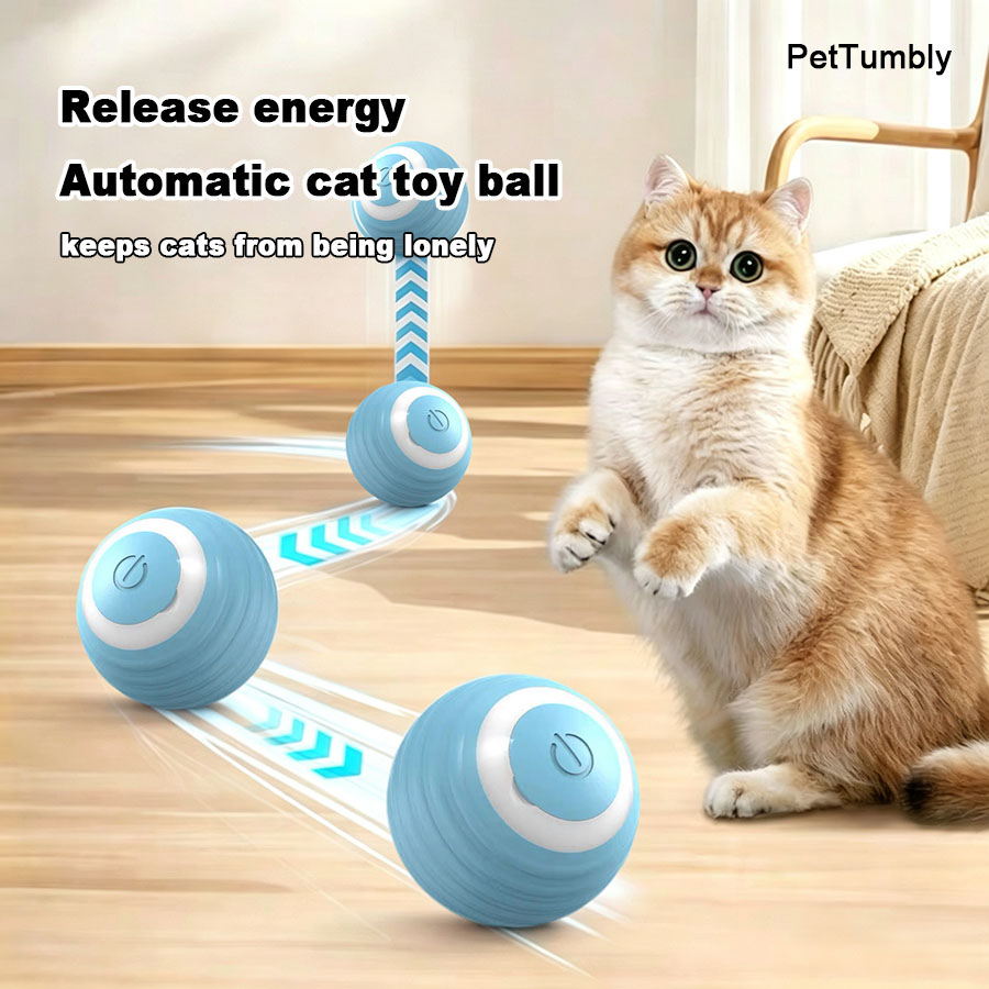 Power Tools Cat - كرة تفاعلية للقطط، كرة كهربائية تدور