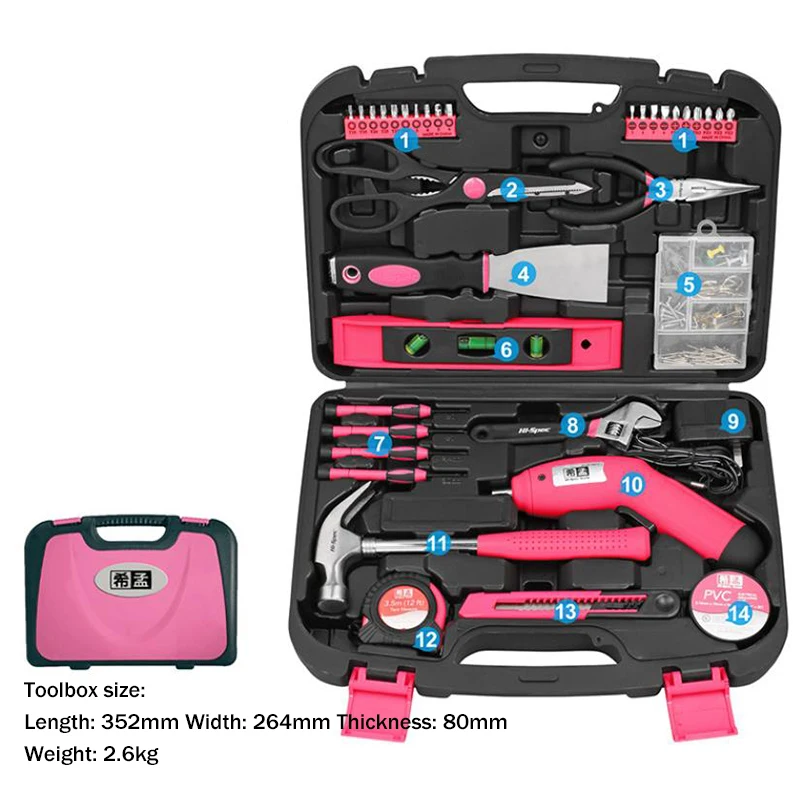مجموعة أدوات يدوية وردية، مفك  - مراجعة Power Tools Pink وسعره
