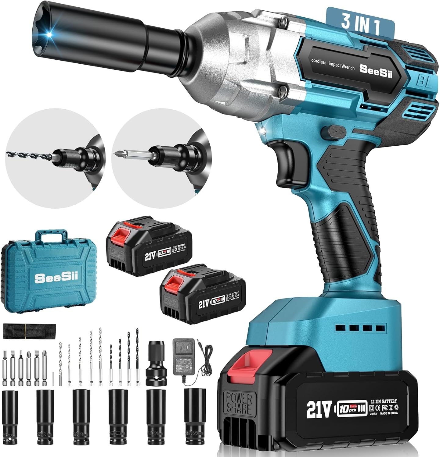 مفتاح ربط كهربائي لاسلكي من سي - مراجعة Power Tools Impact Wrench وسعره