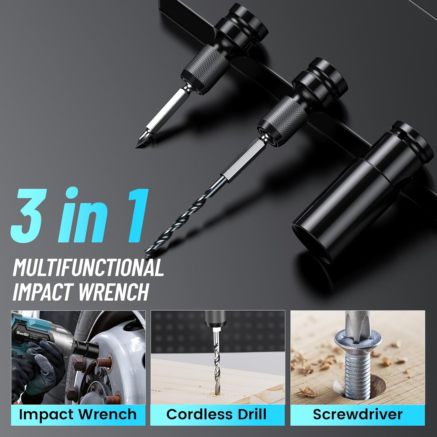 مفتاح ربط كهربائي لاسلكي من سي - مراجعة Power Tools Impact Wrench وسعره